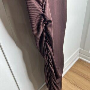 PrettyLittleThing Chocolate Ruched Pencil Skirt